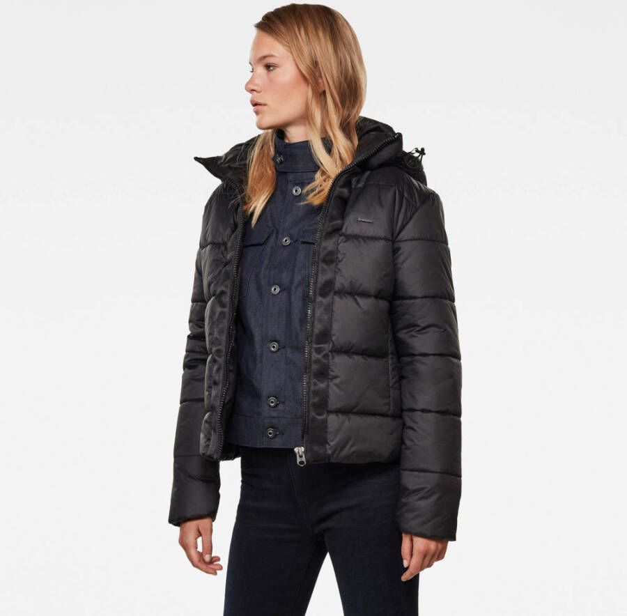 G-Star RAW Gewatteerde jas Meefic hdd pdd jacket met een afneembare capuchon kinbeschermer en rijgkoord