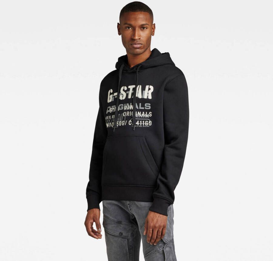 G-Star Hooded sweatshirt Multi layer originals Black Heren