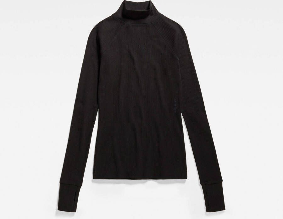 G-Star RAW ribgebreide top van biologisch katoen zwart