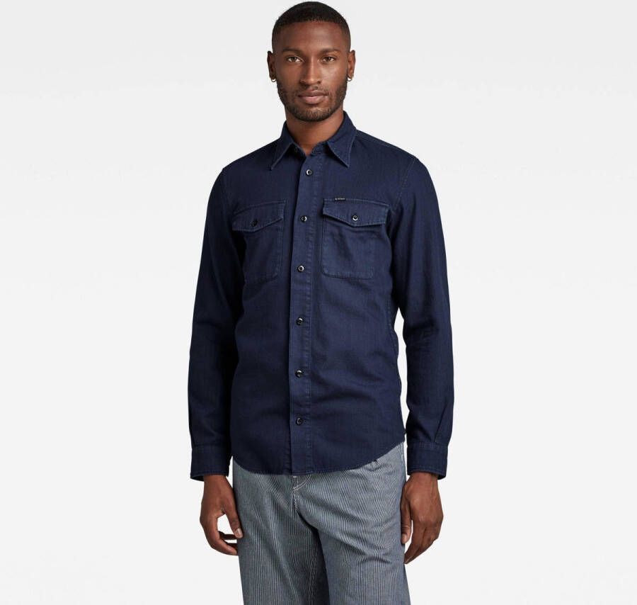 G-Star RAW slim fit denim overhemd Marine sartho blue