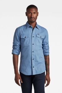 G-Star Overhemd- GS Marine Slim Shirt L S Blauw Heren