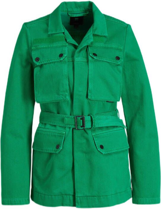 G-Star RAW spijkerjasje 70s Field Denim Jacket Wmn met ceintuur groen
