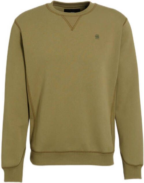 G-Star RAW sweater Premium core met biologisch katoen fresh army green