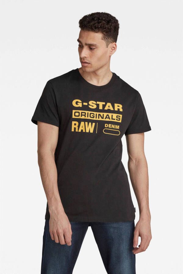 G-Star RAW T-shirt met logo zwart