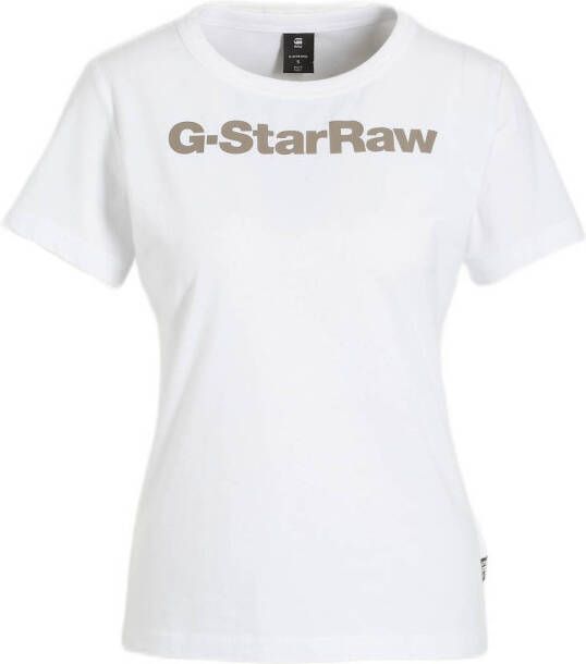 G-Star RAW T-shirt met tekst wit