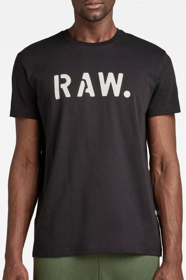 G-Star RAW T-shirt Stencil van biologisch katoen black