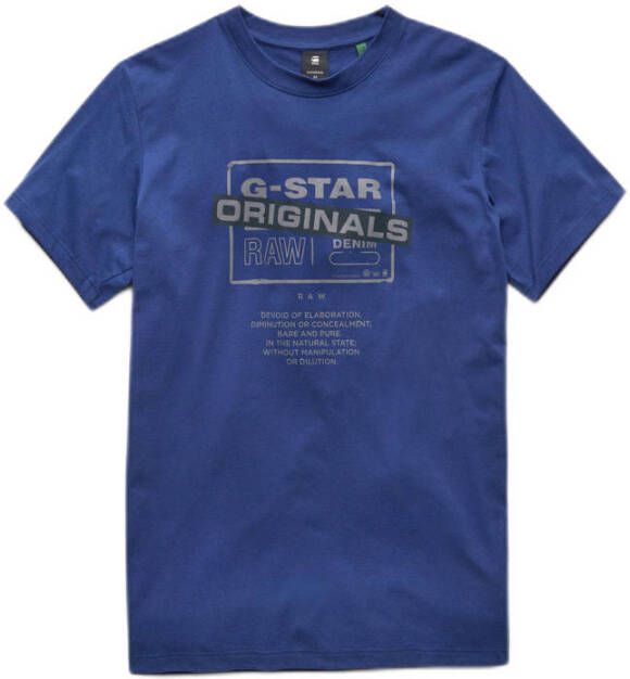 G-Star RAW T-shirt van biologisch katoen ballpen blue
