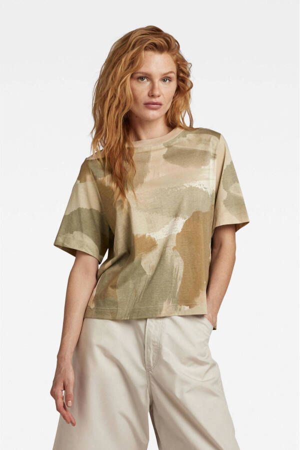 G-Star Raw T-shirt van katoen met camouflagemotief