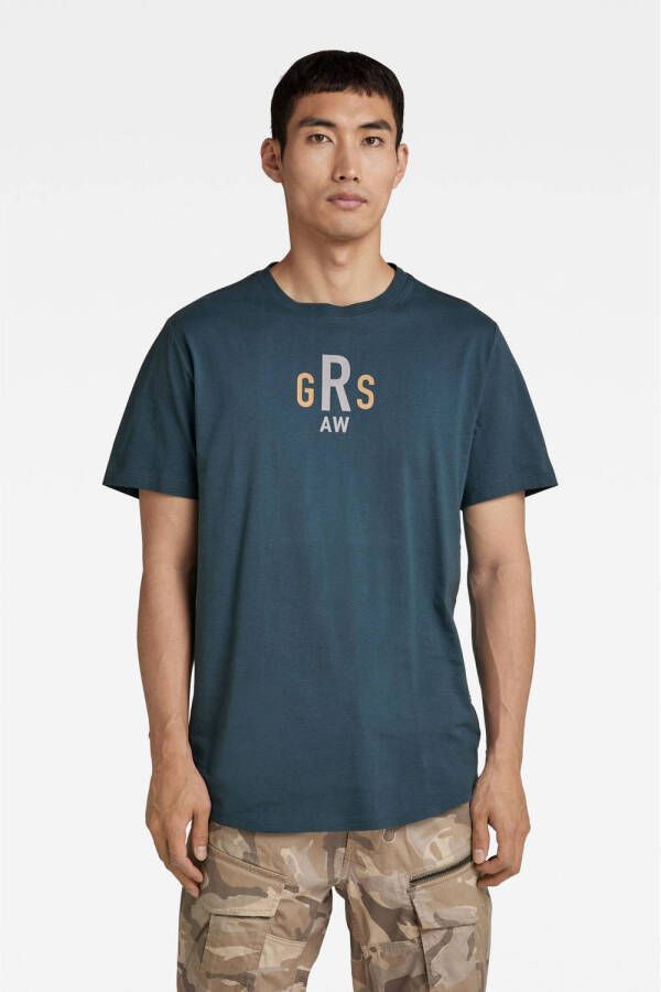 G-Star RAW T-Shirt Lash Back Graphic Midden blauw Heren