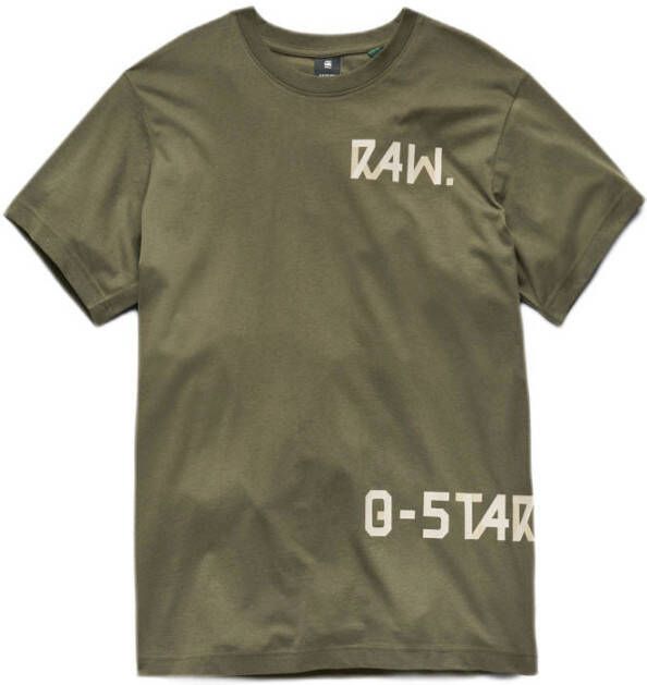 G-Star RAW T-shirt van biologisch katoen shadow olive