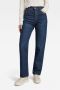G-Star RAW high waist straight fit jeans Viktoria dark blue denim - Thumbnail 1