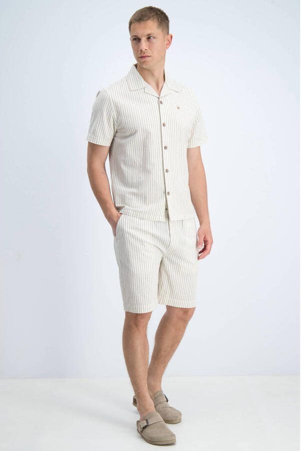 GABBIANO katoenen regular fit gestreepte short amandel - Foto 2