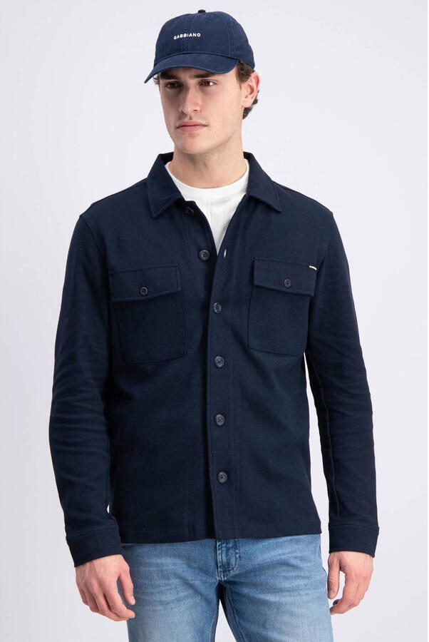 GABBIANO overshirt donkerblauw gebreid
