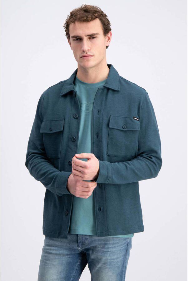 GABBIANO overshirt gebreid petrol