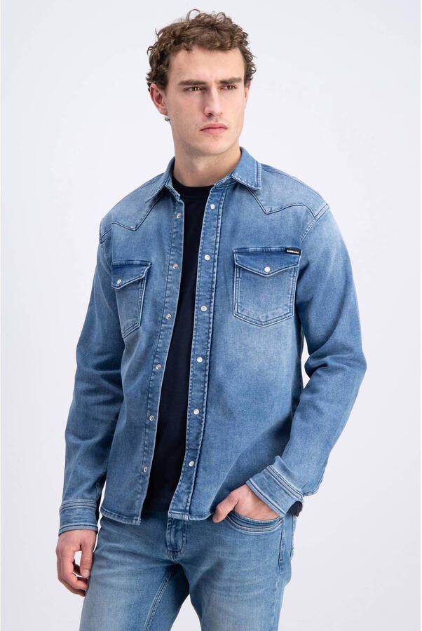 GABBIANO regular casual overhemd blauw