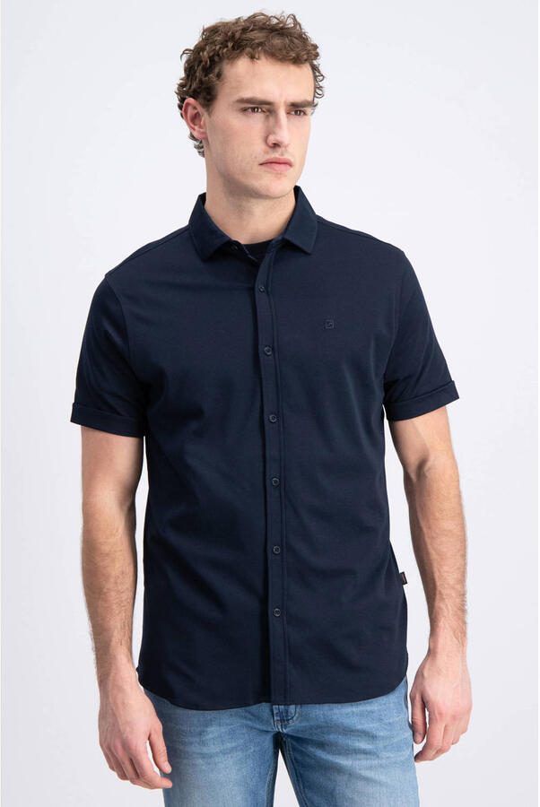 GABBIANO regular casual overhemd donkerblauw
