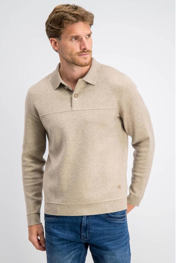 GABBIANO regular fit gebreide trui met wol almond