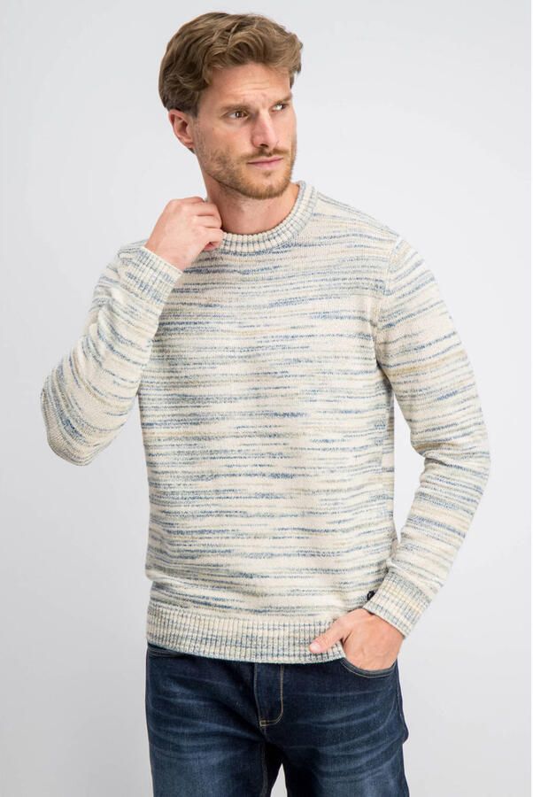 GABBIANO regular fit gemêleerde gebreide trui mystic blue