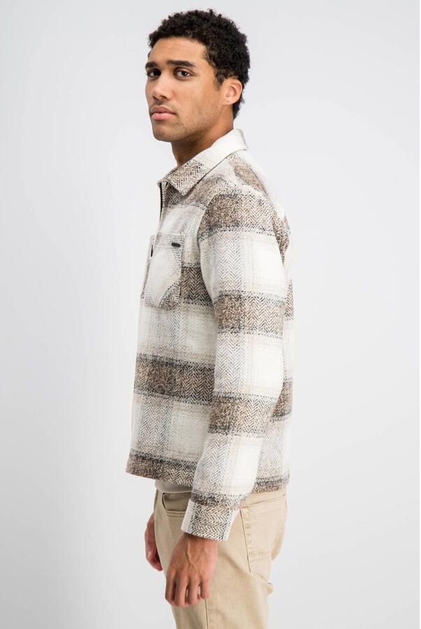 GABBIANO regular fit geruit overshirt beige - Foto 3