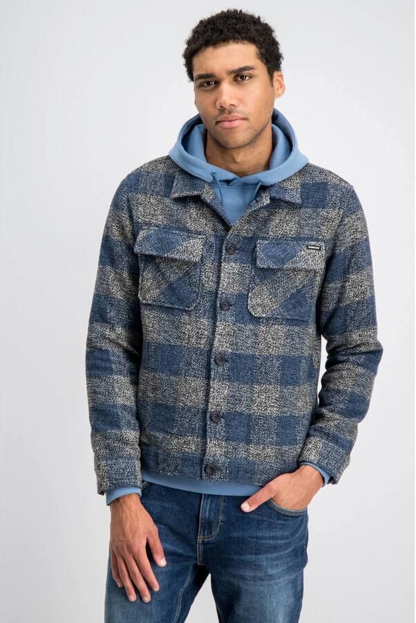 GABBIANO regular fit geruit overshirt blauw - Foto 2