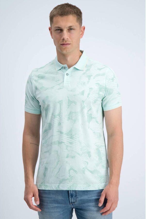 GABBIANO regular fit polo met print lichtblauw