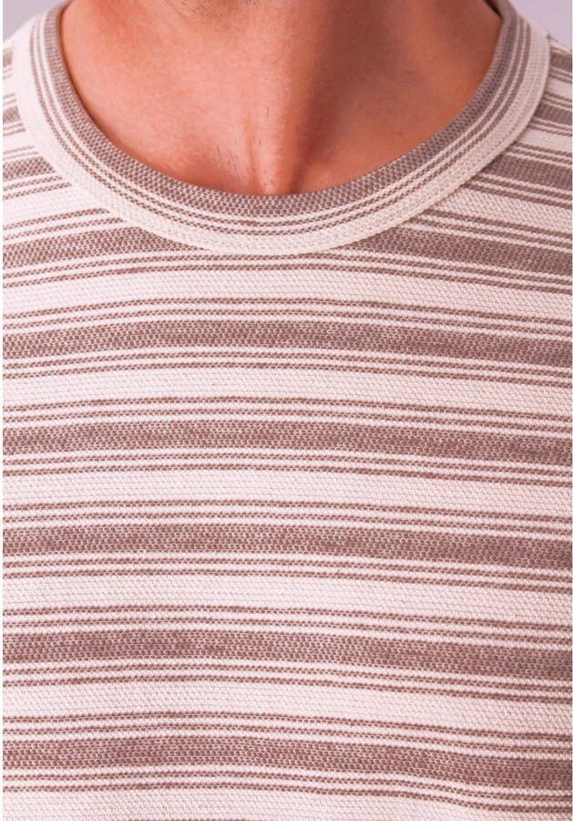 GABBIANO regular gestreepte T-shirt ecru fijn gebreid - Foto 2