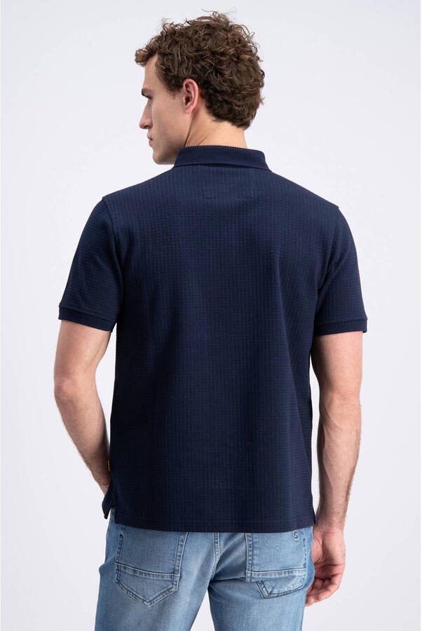 GABBIANO regular polo donkerblauw gebreid - Foto 2