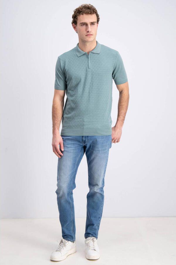 GABBIANO regular polo lichtblauw fijn gebreid - Foto 3