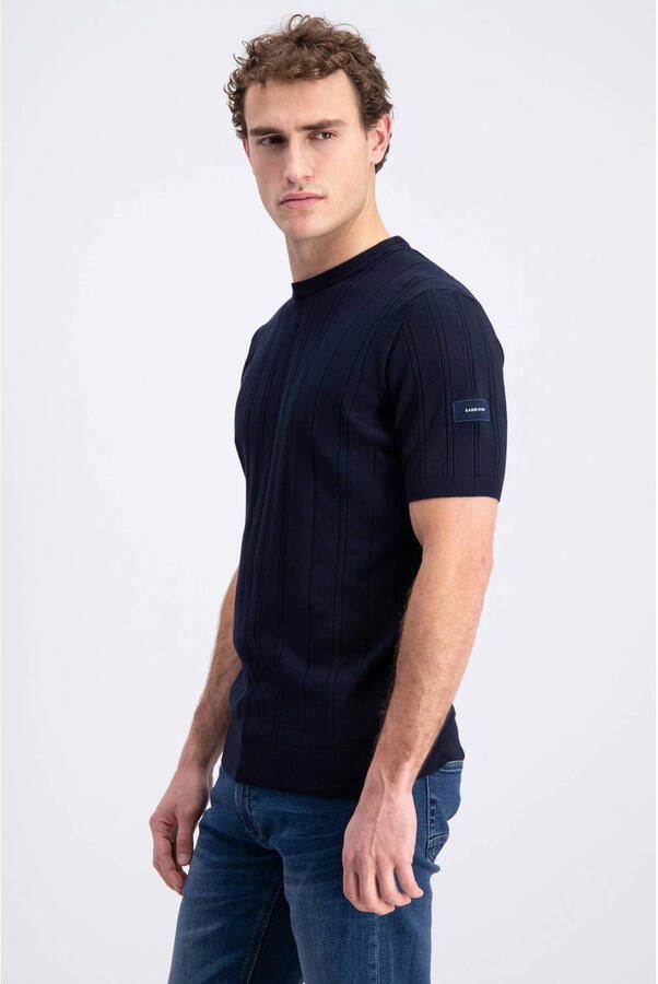 GABBIANO regular T-shirt donkerblauw fijn gebreid - Foto 2