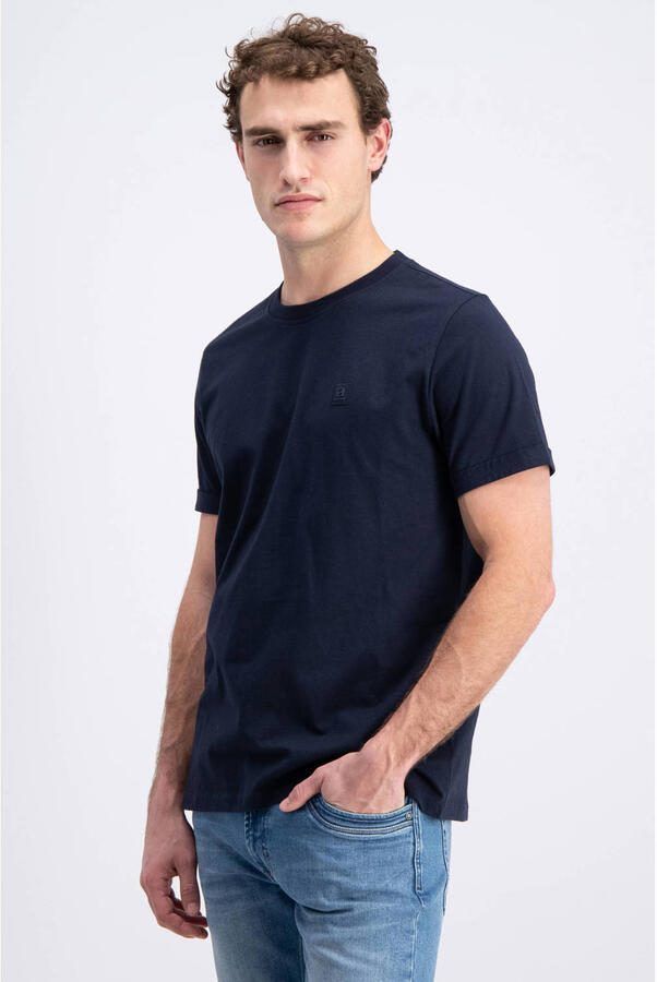 GABBIANO regular T-shirt met backprint donkerblauw