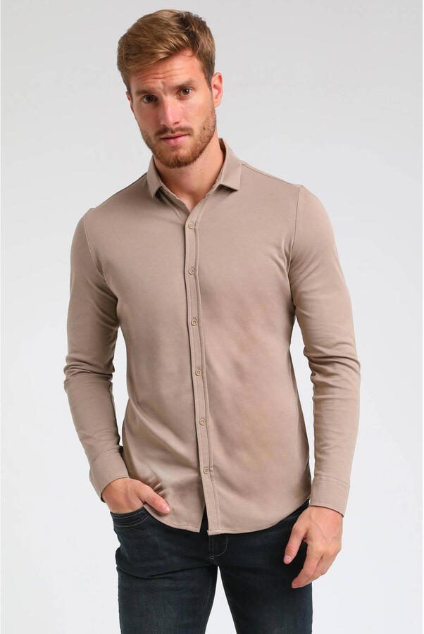 GABBIANO slim fit overhemd beige - Foto 1