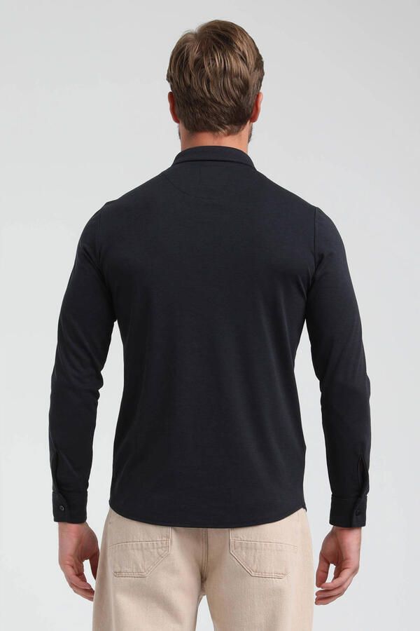 GABBIANO slim fit overhemd donkerblauw