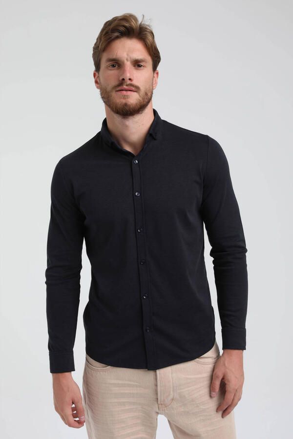 GABBIANO slim fit overhemd donkerblauw - Foto 2