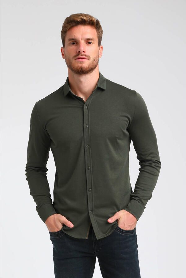 GABBIANO slim fit overhemd donkergroen - Foto 2