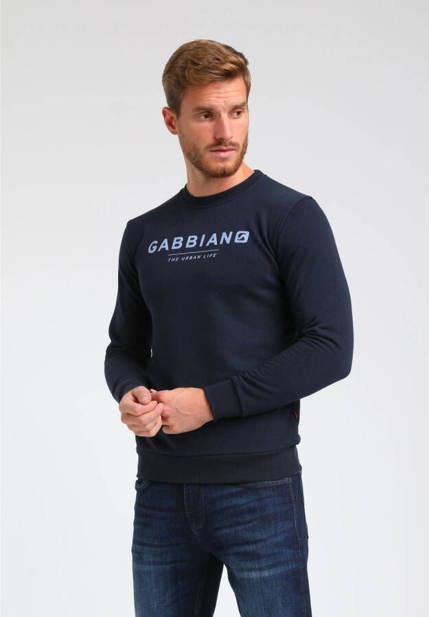 GABBIANO sweater met printopdruk navy
