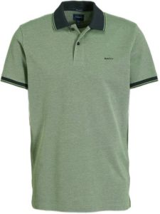Gant Short-sleeved pique shirt in regular fit Groen Heren