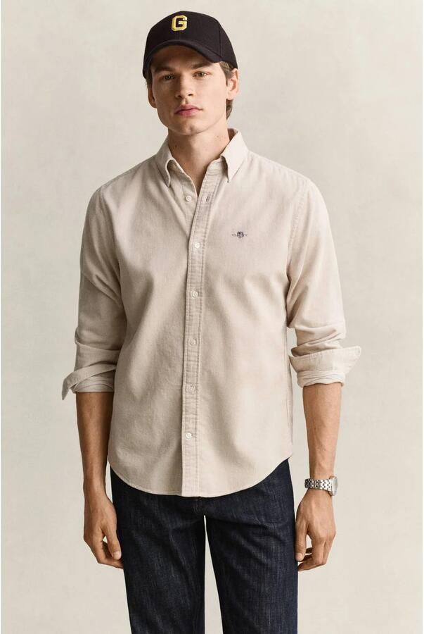 Gant Regular fit corduroy overhemd met gestikt logo