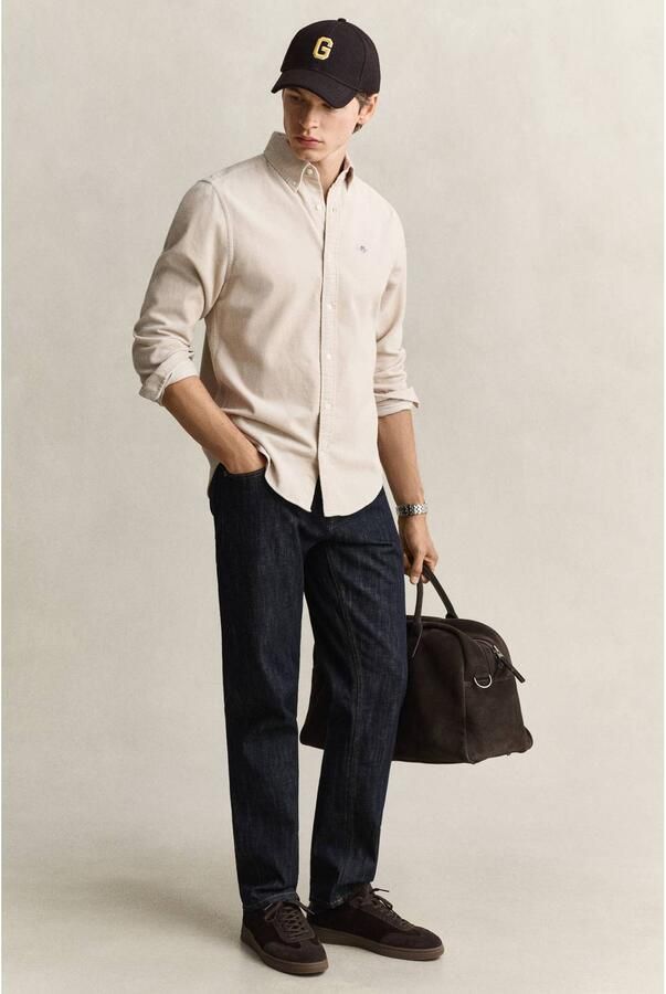 Gant Regular fit corduroy overhemd met gestikt logo - Foto 2