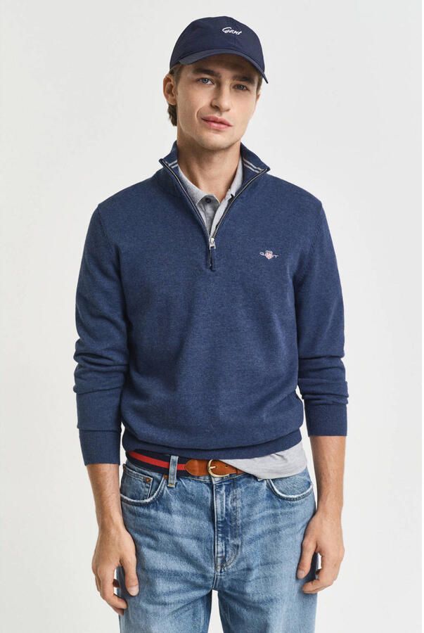 Gant Trui Klassiek gebreid katoen met halve rits - Foto 2