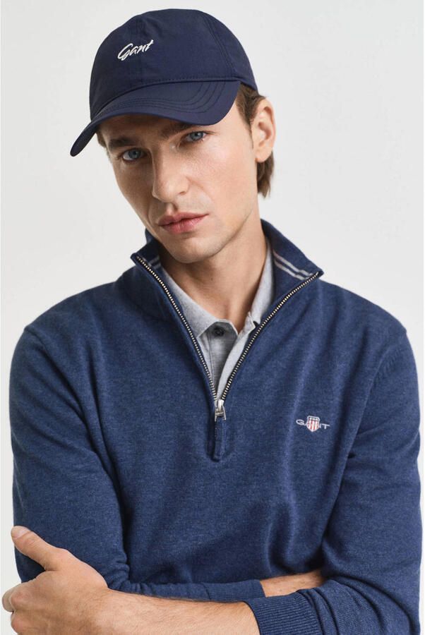 Gant Trui Klassiek gebreid katoen met halve rits - Foto 1