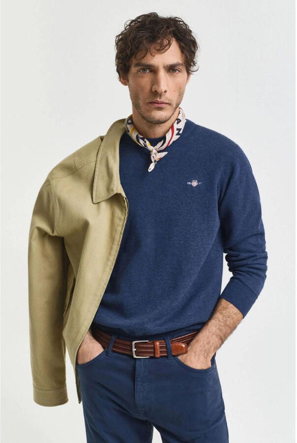 Gant Trui met ronde hals CLASSIC COTTON C-NECK Premium gebreide trui van zacht 100% katoen overgangstrui - Foto 3
