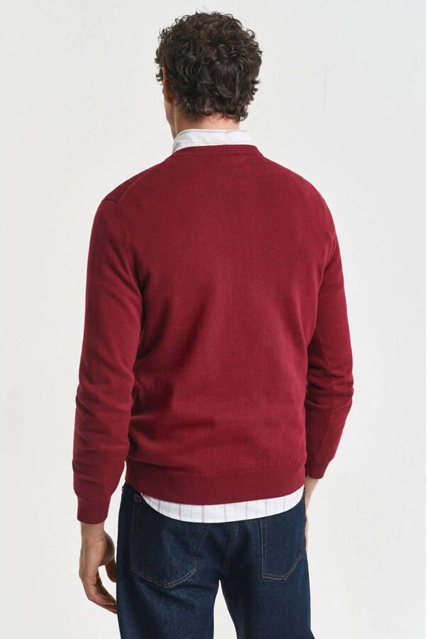 Gant Trui met ronde hals CLASSIC COTTON C-NECK Premium gebreide trui van zacht 100% katoen overgangstrui