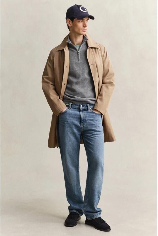 GANT katoenen regular fit gebreide gemêleerde trui donkergrijs - Foto 2
