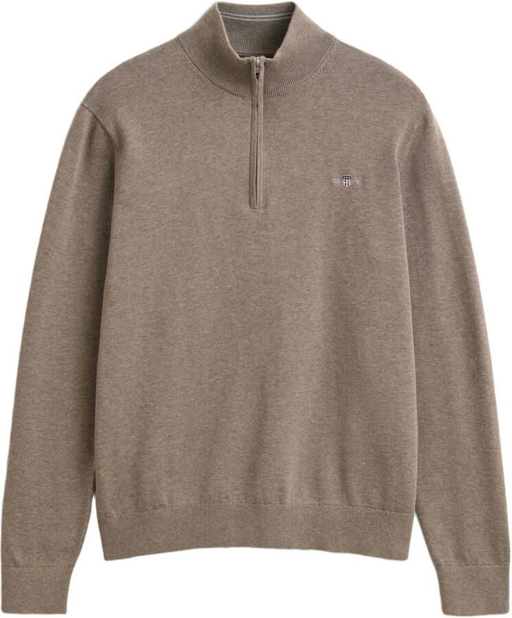 GANT katoenen regular fit gebreide trui dark hazelnut
