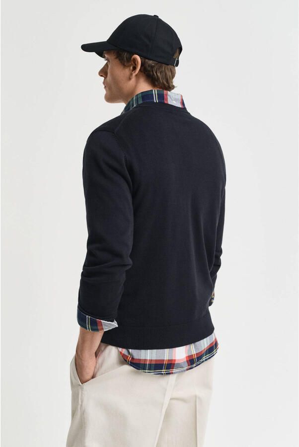 Gant Trui met ronde hals CLASSIC COTTON C-NECK Premium gebreide trui van zacht 100% katoen overgangstrui - Foto 3