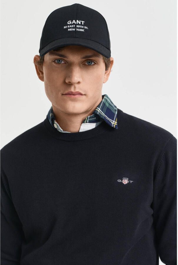 Gant Trui met ronde hals CLASSIC COTTON C-NECK Premium gebreide trui van zacht 100% katoen overgangstrui