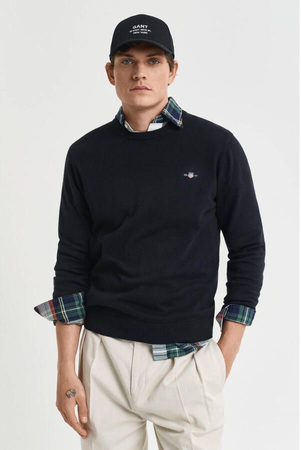 Gant Trui met ronde hals CLASSIC COTTON C-NECK Premium gebreide trui van zacht 100% katoen overgangstrui - Foto 2