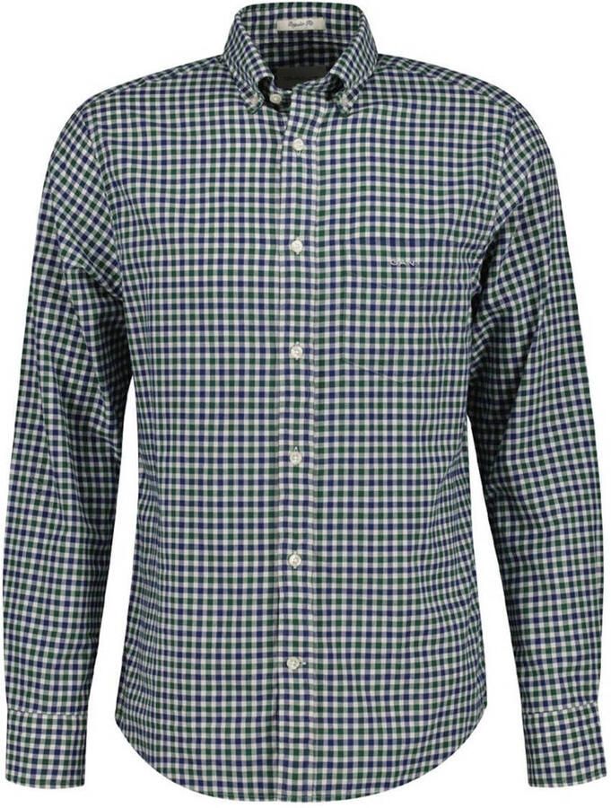 Gant Casual Overhemd Twill Ruit Groen