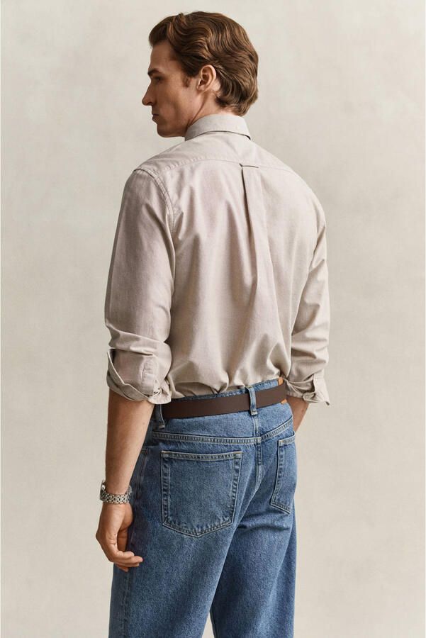 GANT regular fit casual oxford overhemd licht taupe - Foto 2