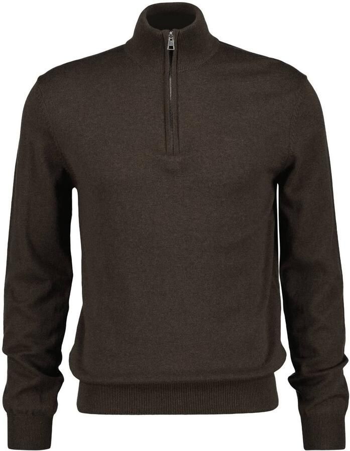GANT regular fit gebreide trui met wol bruin